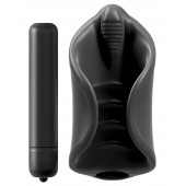 Чёрный мастурбатор Vibrating Silicone Stimulator с вибрацией - Pipedream - в Химках купить с доставкой