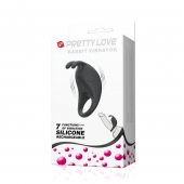 Чёрное эрекционное кольцо с вибрацией Rabbit Vibrator - Baile - в Химках купить с доставкой