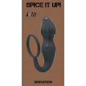Серое эрекционное кольцо Sensation с анальным стимулятором - Lola Games - в Химках купить с доставкой