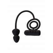 Чёрное эрекционное кольцо с вибропулькой и анальным хвостом - Erotist Adult Toys - в Химках купить с доставкой