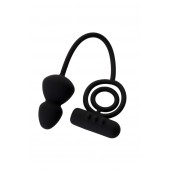Чёрное эрекционное кольцо с вибростимулятором и анальным хвостом - Erotist Adult Toys - в Химках купить с доставкой