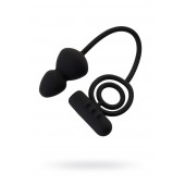 Чёрное эрекционное кольцо с вибростимулятором и анальным хвостом - Erotist Adult Toys - в Химках купить с доставкой