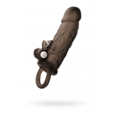 Чёрная насадка на пенис Toyfa XLover с вибрацией - ToyFa - в Химках купить с доставкой