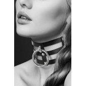 Чёрный тройной чокер с большим кольцом - Bijoux Pour Toi - купить с доставкой в Химках
