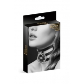 Чёрный тройной чокер с большим кольцом - Bijoux Pour Toi - купить с доставкой в Химках