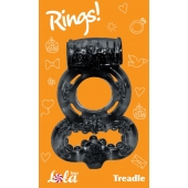 Чёрное эрекционное кольцо Rings Treadle с подхватом - Lola Games - в Химках купить с доставкой