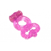Розовое эрекционное кольцо Rings Treadle с подхватом - Lola Games - в Химках купить с доставкой
