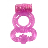 Розовое эрекционное кольцо Rings Treadle с подхватом - Lola Games - в Химках купить с доставкой