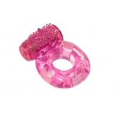 Розовое эрекционное кольцо с вибрацией Rings Axle-pin - Lola Games - в Химках купить с доставкой