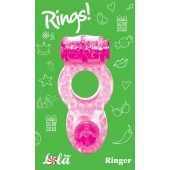 Розовое эрекционное кольцо с вибрацией Rings Ringer - Lola Games - в Химках купить с доставкой
