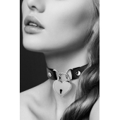 Черный чокер с замком в форме сердца - Bijoux Pour Toi - купить с доставкой в Химках