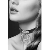 Черный чокер с двумя кольцами - Bijoux Pour Toi - купить с доставкой в Химках