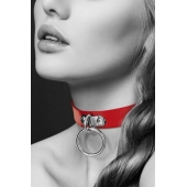 Красный узенький чокер с кольцом - Bijoux Pour Toi - купить с доставкой в Химках
