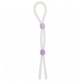 Прозрачное эрекционное кольцо-лассо SILICONE LASSO COCK RING DUAL BEADS - NMC - в Химках купить с доставкой