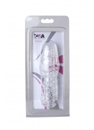 Прозрачная, закрытая насадка с шипами и точками - 13,5 см. - Toyfa Basic - в Химках купить с доставкой