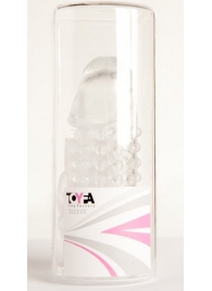 Гелевая прозрачная насадка с 2 отростками - 13 см. - Toyfa Basic - в Химках купить с доставкой