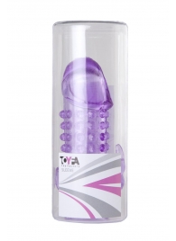 Закрытая фиолетовая насадка с 2 отростками - 13 см. - Toyfa Basic - в Химках купить с доставкой