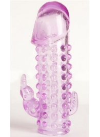 Закрытая фиолетовая насадка с 2 отростками - 13 см. - Toyfa Basic - в Химках купить с доставкой