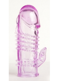 Фиолетовая насадка с коготком и шипами - 13 см. - Toyfa Basic - в Химках купить с доставкой