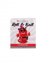 Стимулирующий презерватив-насадка Roll   Ball Strawberry - Sitabella - купить с доставкой в Химках