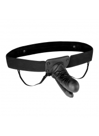 Полый страпон с двумя отростками и вибрацией Unisex Vibrating Hollow Strap-On Double Penetrating Dildo - 17,8 см. - Lux Fetish - купить с доставкой в Химках
