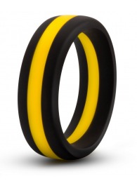 Черно-желтое силиконовое эрекционное кольцо Silicone Go Pro Cock Ring - Blush Novelties - в Химках купить с доставкой