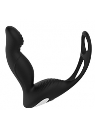 Черный вибромассажер простаты P-PLEASER W ERECTION ENHANCE - Dream Toys - в Химках купить с доставкой