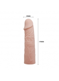 Закрытая телесная насадка-фаллос - 17 см. - Sex Expert - в Химках купить с доставкой