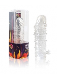 Закрытая прозрачная рельефная насадка Crystal sleeve - 13 см. - Erowoman-Eroman - в Химках купить с доставкой