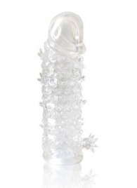 Закрытая прозрачная рельефная насадка Crystal sleeve - 13 см. - Erowoman-Eroman - в Химках купить с доставкой