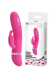 Розовый вибратор Ingram с электростимуляцией - 19,2 см. - Baile - купить с доставкой в Химках