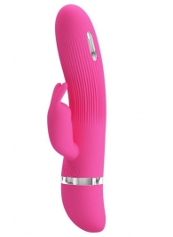 Розовый вибратор Ingram с электростимуляцией - 19,2 см. - Baile - купить с доставкой в Химках