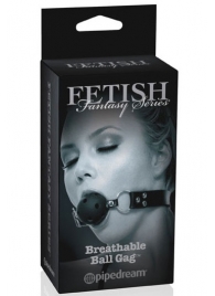 Черный кляп с дырочками Breathable Ball Gag - Pipedream - купить с доставкой в Химках