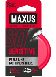 Ультратонкие презервативы в железном кейсе MAXUS Sensitive - 3 шт. - Maxus - купить с доставкой в Химках