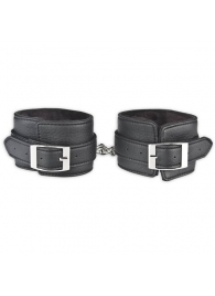 Черные фиксаторы для ног на цепи с мехом внутри - Lux Fetish - купить с доставкой в Химках