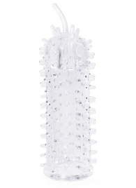 Закрытая рельефная насадка Crystal sleeve с усиками - 12 см. - Erowoman-Eroman - в Химках купить с доставкой