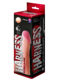 Телесная реалистичная насадка на Harness с коннектором BLACK LINE - 17 см. - LOVETOY (А-Полимер) - купить с доставкой в Химках