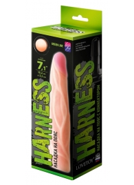 Телесная насадка с венками на Harness с коннектором GREEN LINE - 18 см. - LOVETOY (А-Полимер) - купить с доставкой в Химках