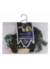 Черный пояс-трусики с двумя насадками Soft-Dolli - 16,5 и 10,5 см. - LOVETOY (А-Полимер) - купить с доставкой в Химках