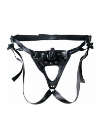 Черный пояс-трусики с насадкой  Soft-Принц  - 17 см. - LOVETOY (А-Полимер) - купить с доставкой в Химках