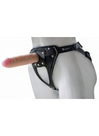 Черный пояс-трусики с насадкой  Soft-Принц  - 17 см. - LOVETOY (А-Полимер) - купить с доставкой в Химках