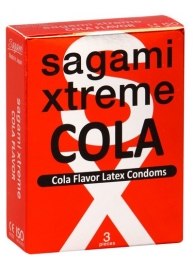 Ароматизированные презервативы Sagami Xtreme COLA - 3 шт. - Sagami - купить с доставкой в Химках