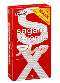 Утолщенные презервативы Sagami Xtreme Feel Long с точками - 10 шт. - Sagami - купить с доставкой в Химках