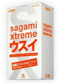 Ультратонкие презервативы Sagami Xtreme SUPERTHIN - 15 шт. - Sagami - купить с доставкой в Химках