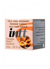 Массажная свеча для поцелуев Peach с ароматом персика - 30 гр. - INTT - купить с доставкой в Химках