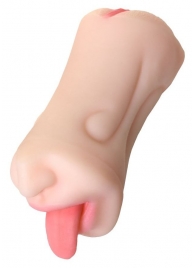 Телесный двусторонний мастурбатор Fruity Tongue - ротик и вагина - ToyFa - в Химках купить с доставкой