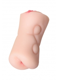 Телесный двусторонний мастурбатор Rich Fruit - вагина и анус - ToyFa - в Химках купить с доставкой