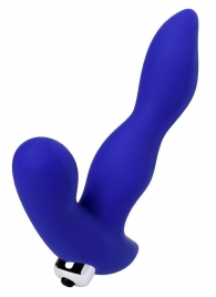 Синий силиконовый вибростимулятор простаты Stroman - 14,5 см. - ToyFa - в Химках купить с доставкой