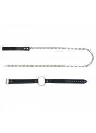 Черный поводок и чокер с кольцом Rada - Rebelts - купить с доставкой в Химках