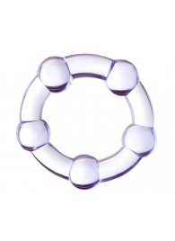 Фиолетовое эрекционное кольцо на пенис с бусинами - Штучки-дрючки - в Химках купить с доставкой